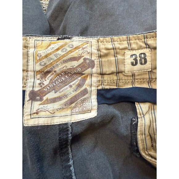 Y2K Cargo No Boundaries Mens Shorts Size 38 Gray Vintage Pockets Distressed Nobo - Picture 6 of 9